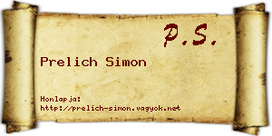 Prelich Simon névjegykártya
